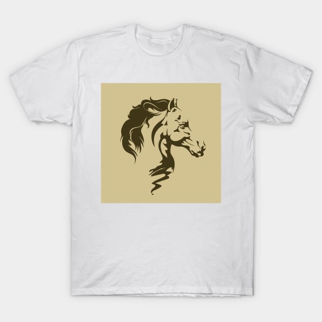 Stallion Hand Drawn in Retro Ink Style T-Shirt by devaleta